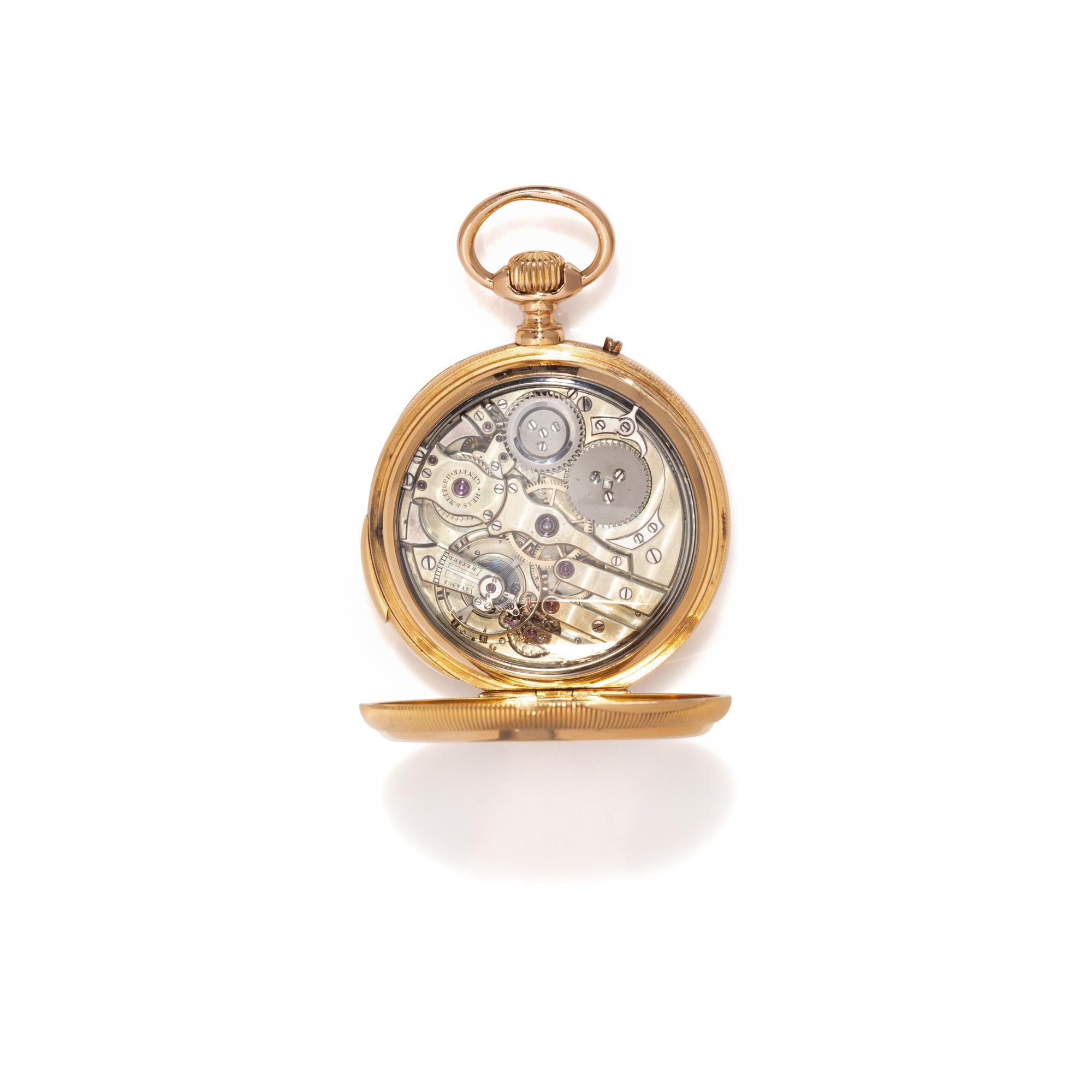 HESS & METFORD, 18K YELLOW GOLD FIVE MINUTE REPEATER POCKET WATCH
