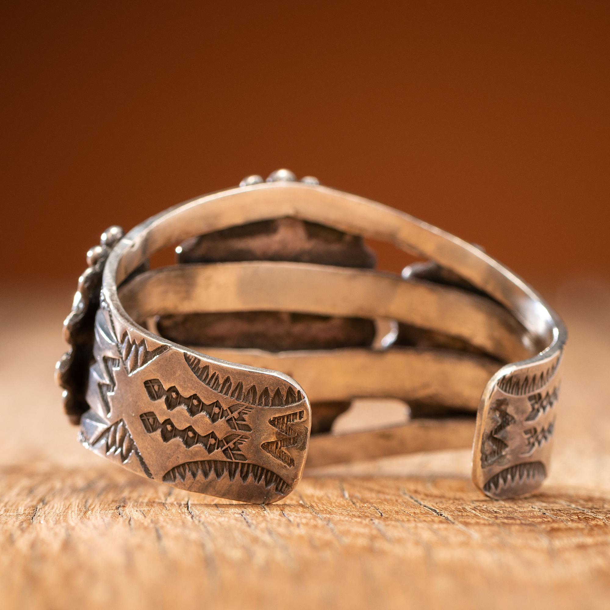 Navajo Silver and Turquoise Cuff Bracelet