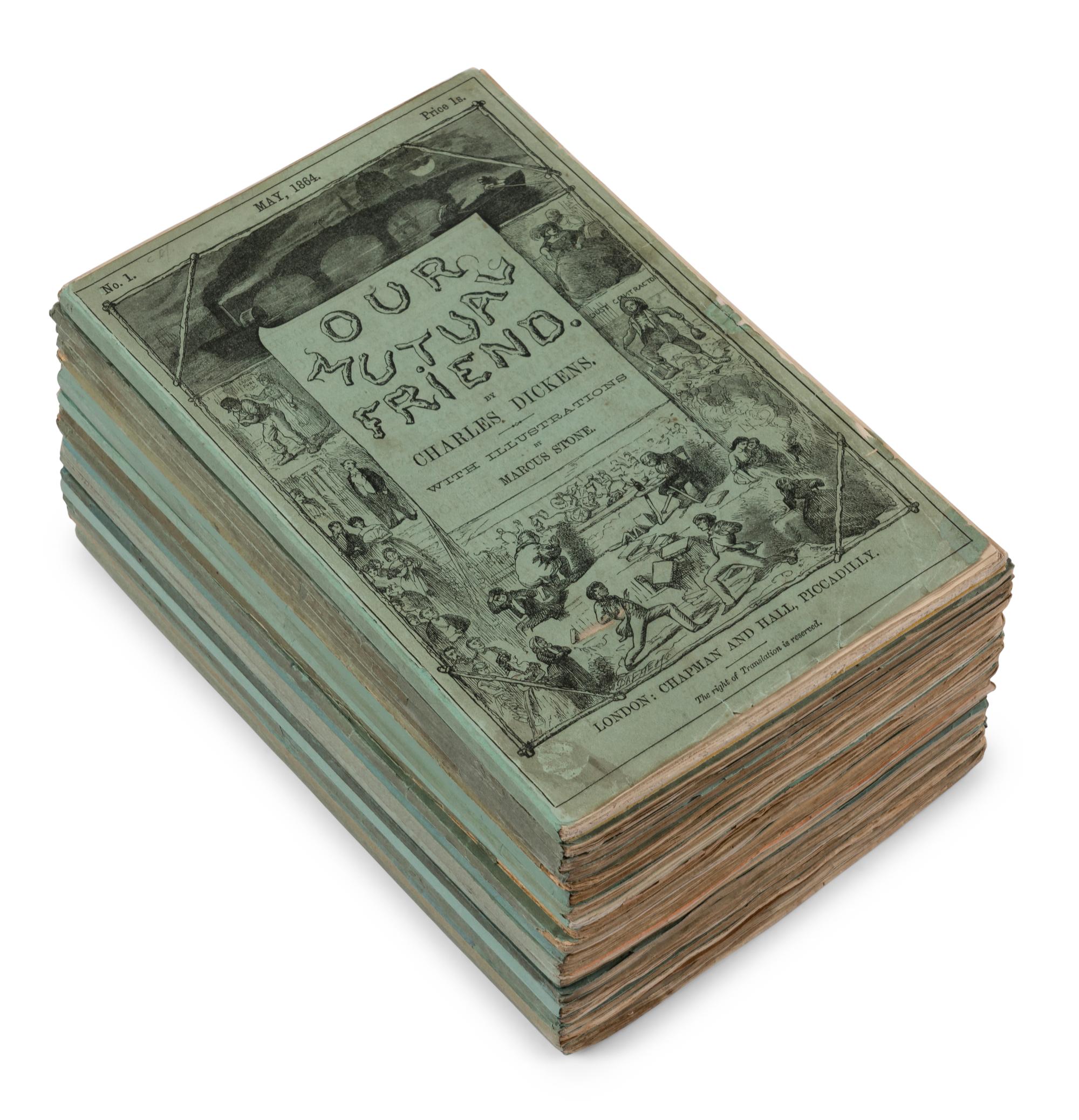DICKENS, Charles (1812-1870). Our Mutual Friend . London: Chapman and Hall, May 1864-November 1865.