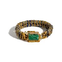 An East Roman Emerald, Gold, and Glass Bracelet