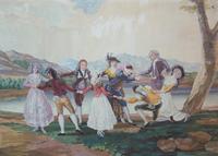 A French Wool Tapestry Blind Man's Bluff