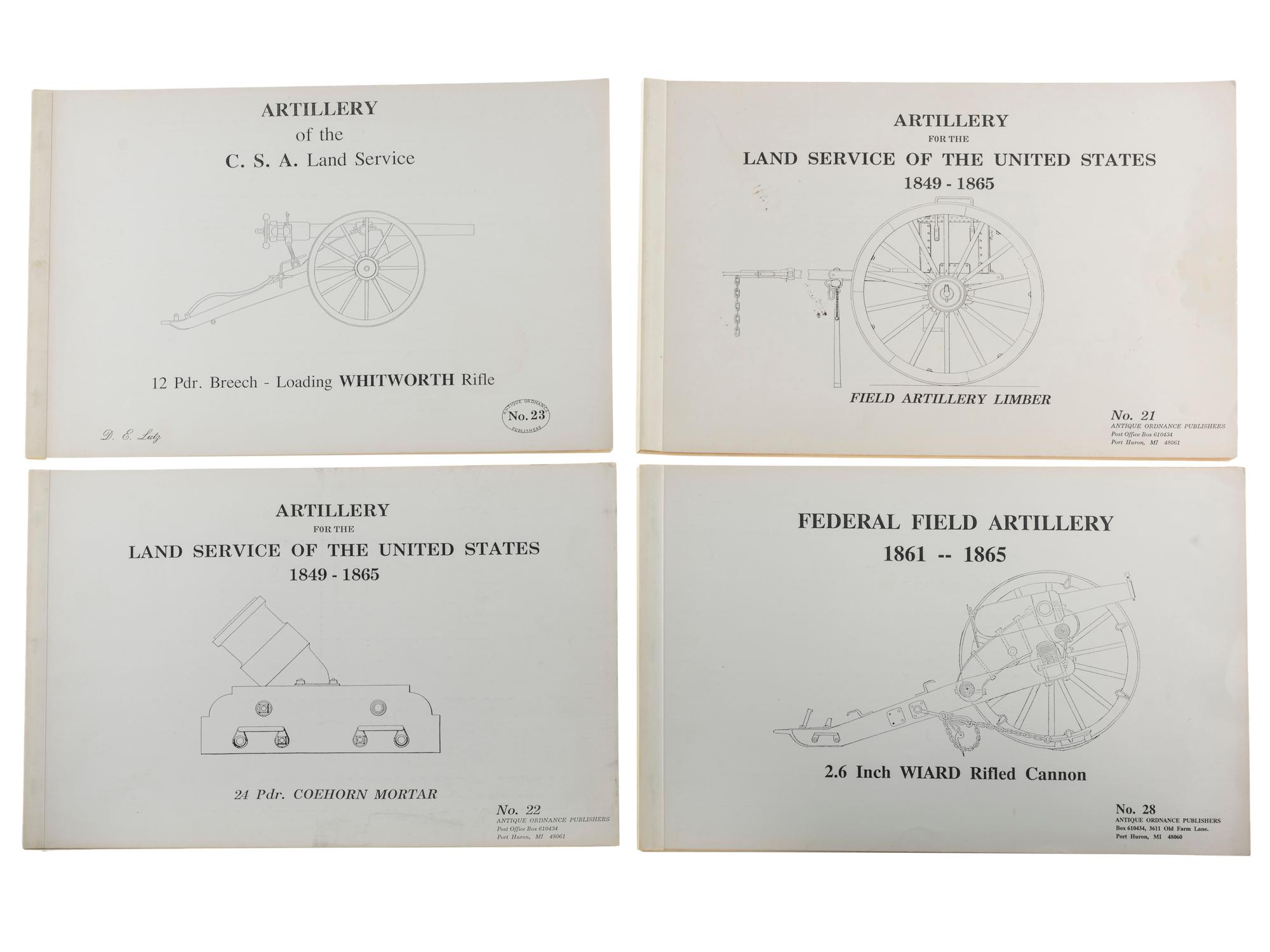 [CIVIL WAR - ORDNANCE]. A group of reprints of Civil War ordnance manuals and diagrams, comprising: