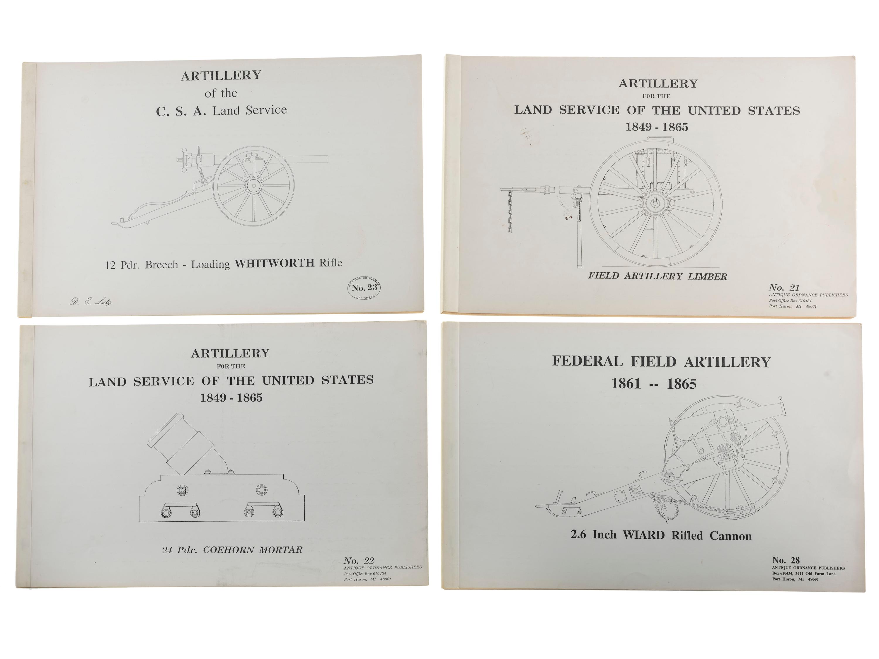 [CIVIL WAR - ORDNANCE]. A group of reprints of Civil War ordnance manuals and diagrams, comprising: