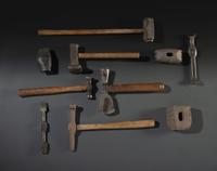 Ten Cast Iron Logging Stamps and Hammers