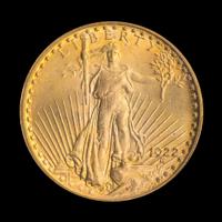 A United States 1922 St. Gaudens $20 Gold Coin