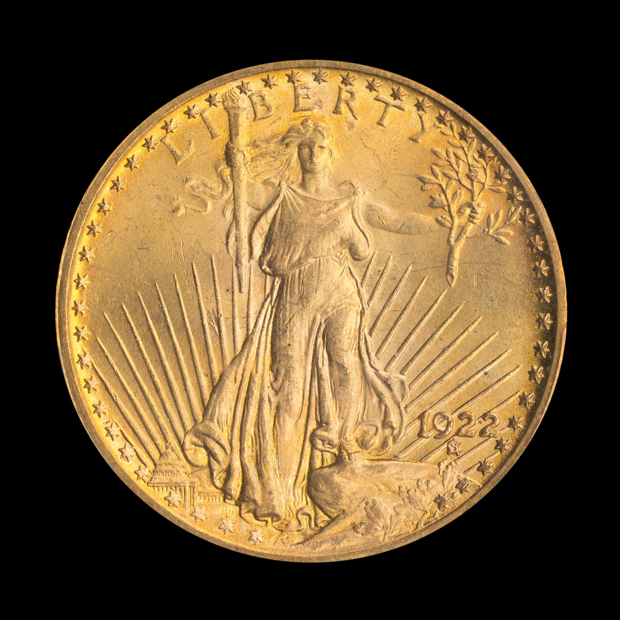 A United States 1922 St. Gaudens $20 Gold Coin