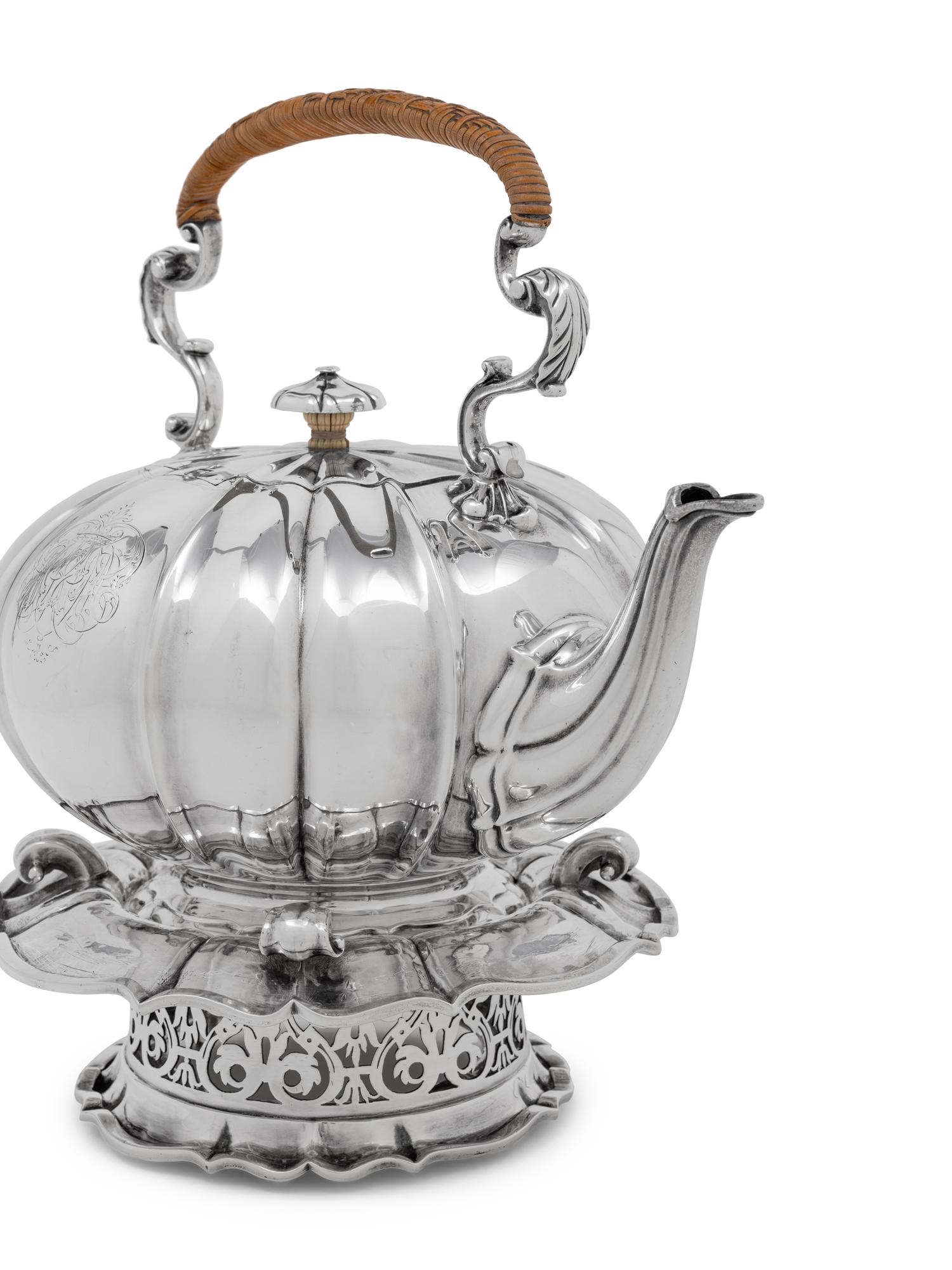 A George IV Silver Teapot on Stand