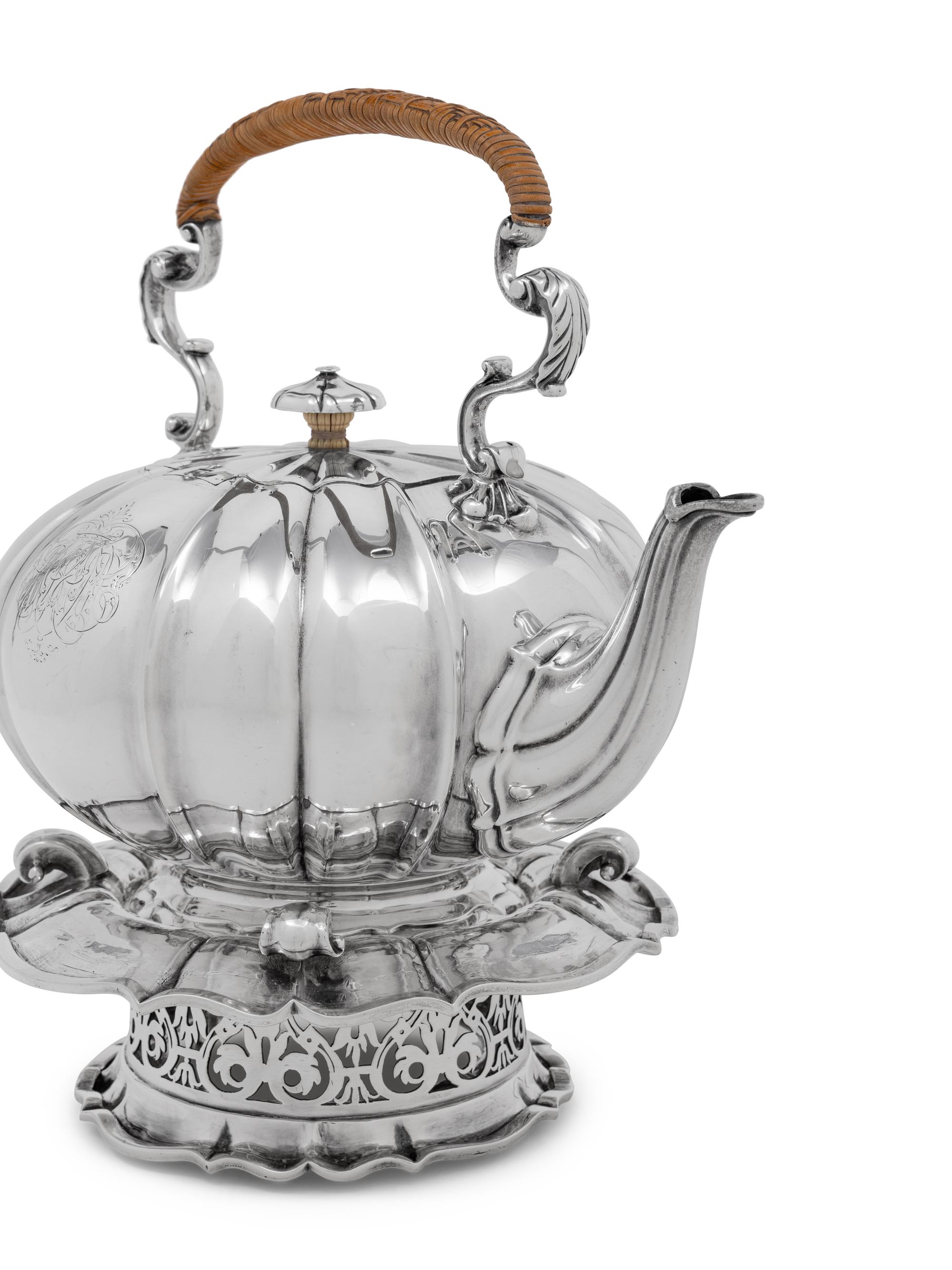 A George IV Silver Teapot on Stand