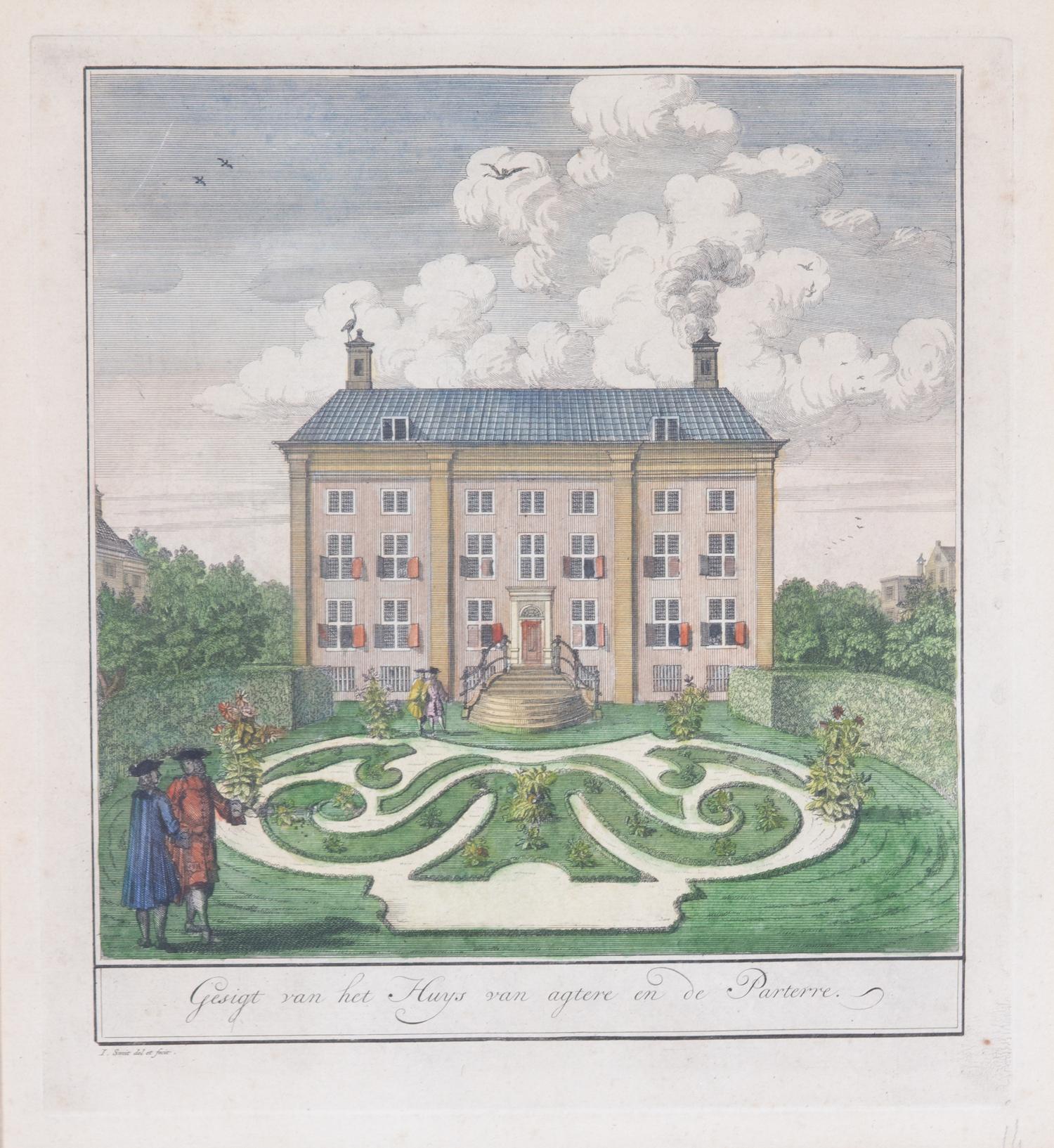 Six Dutch Handcolored Engravings after Jan Smit Plate size 10 1/2 x 9 1/2 inches. — 18TH CENTURY