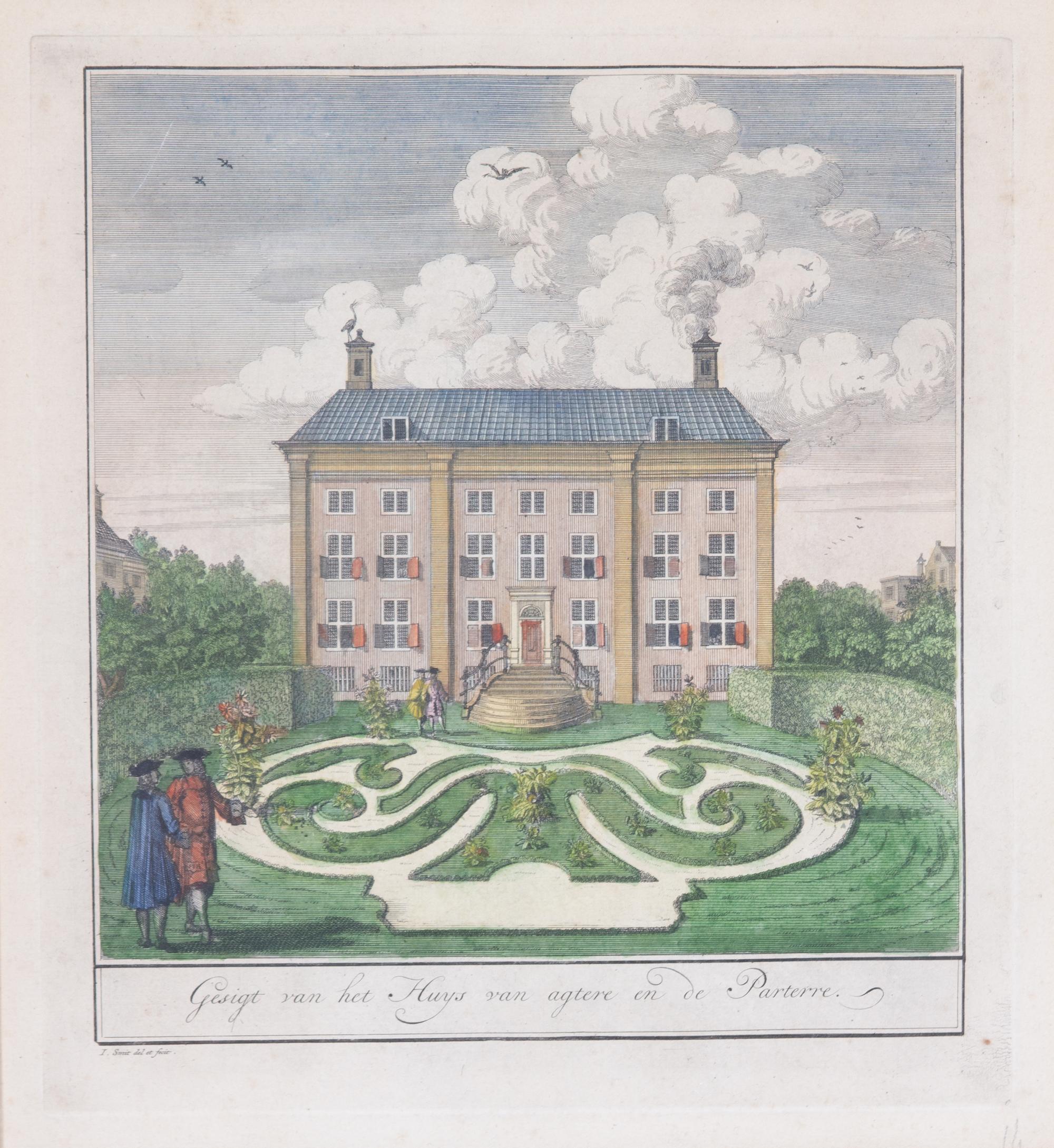 Six Dutch Handcolored Engravings after Jan Smit Plate size 10 1/2 x 9 1/2 inches. — 18TH CENTURY
