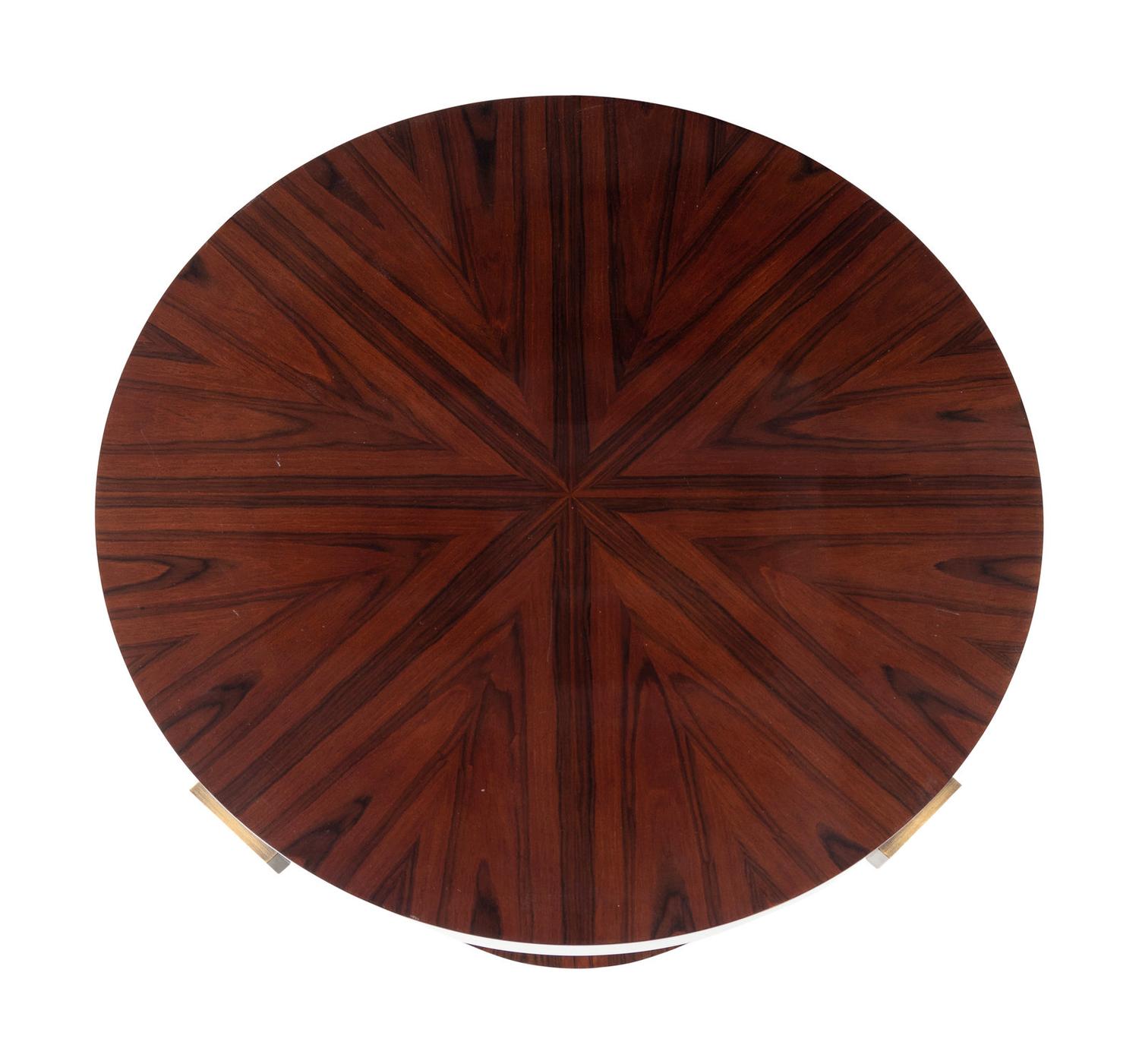 A Bolier Simulated Rosewood and Bronze Side Table