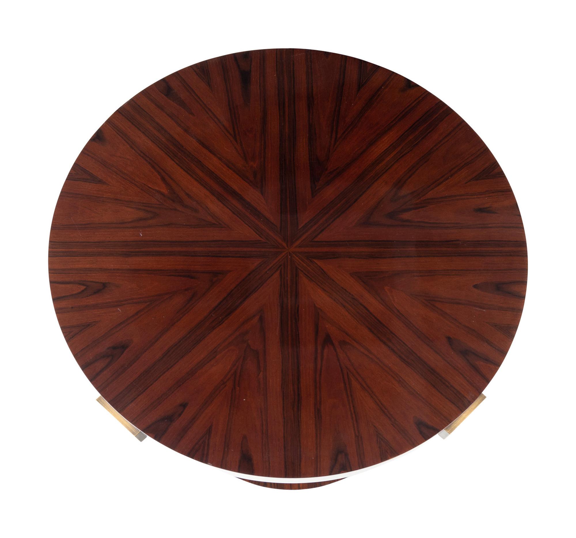A Bolier Simulated Rosewood and Bronze Side Table