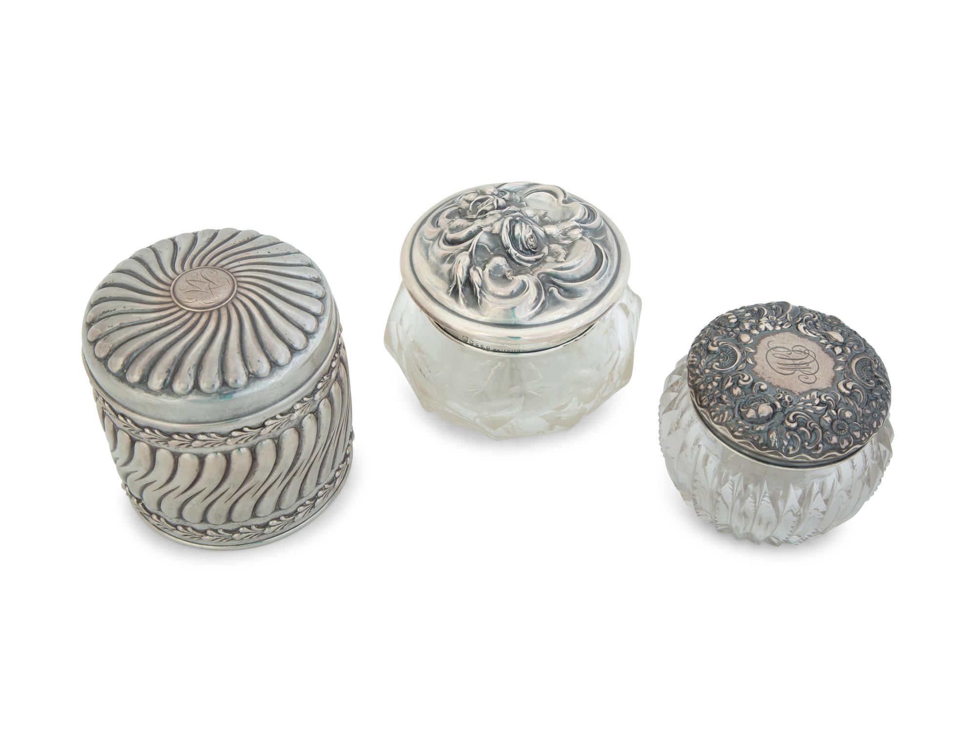 Three American Silver Covered Jars