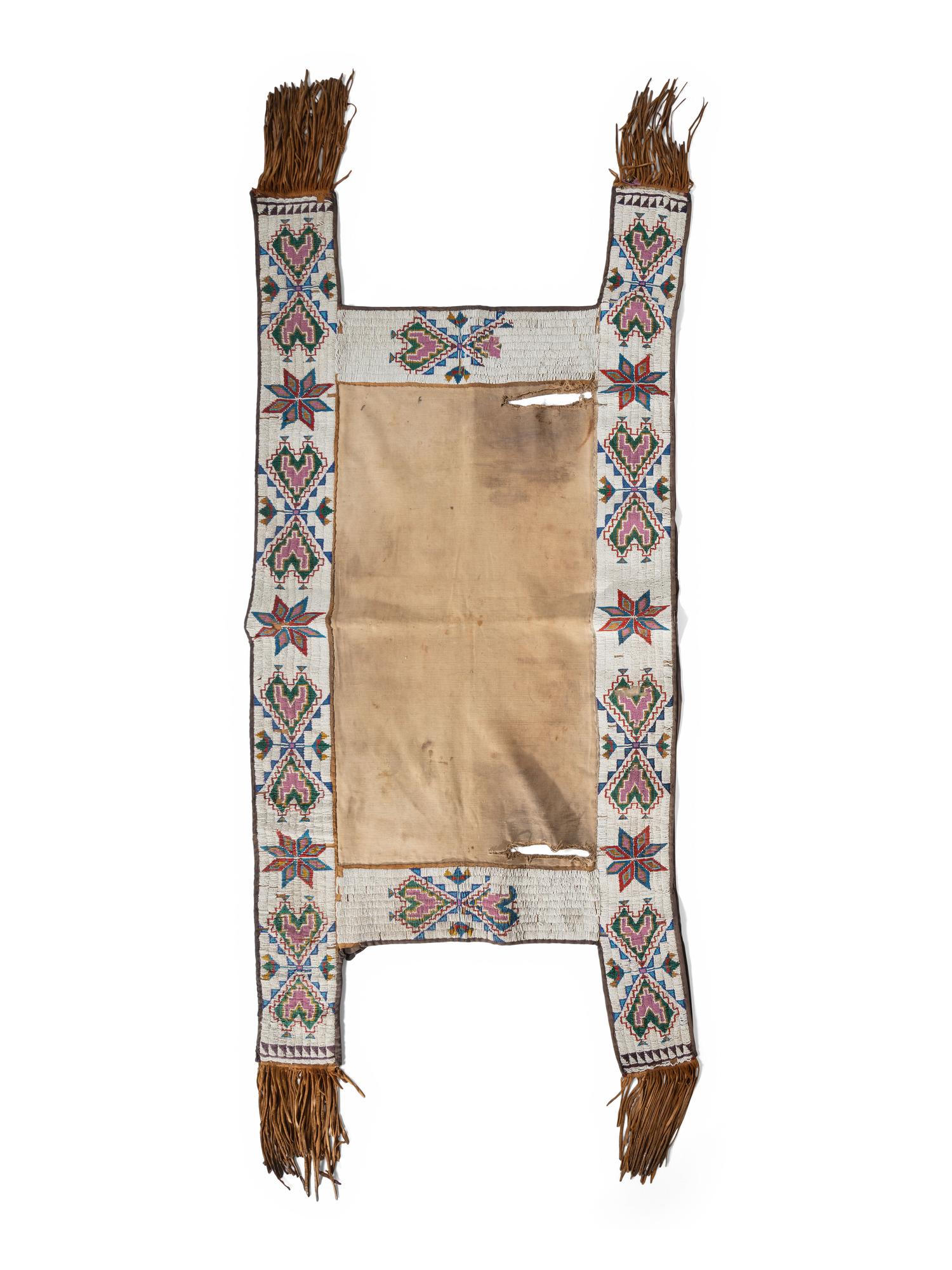 Northern Plains Beaded Hide and Canvas Saddle Blanket