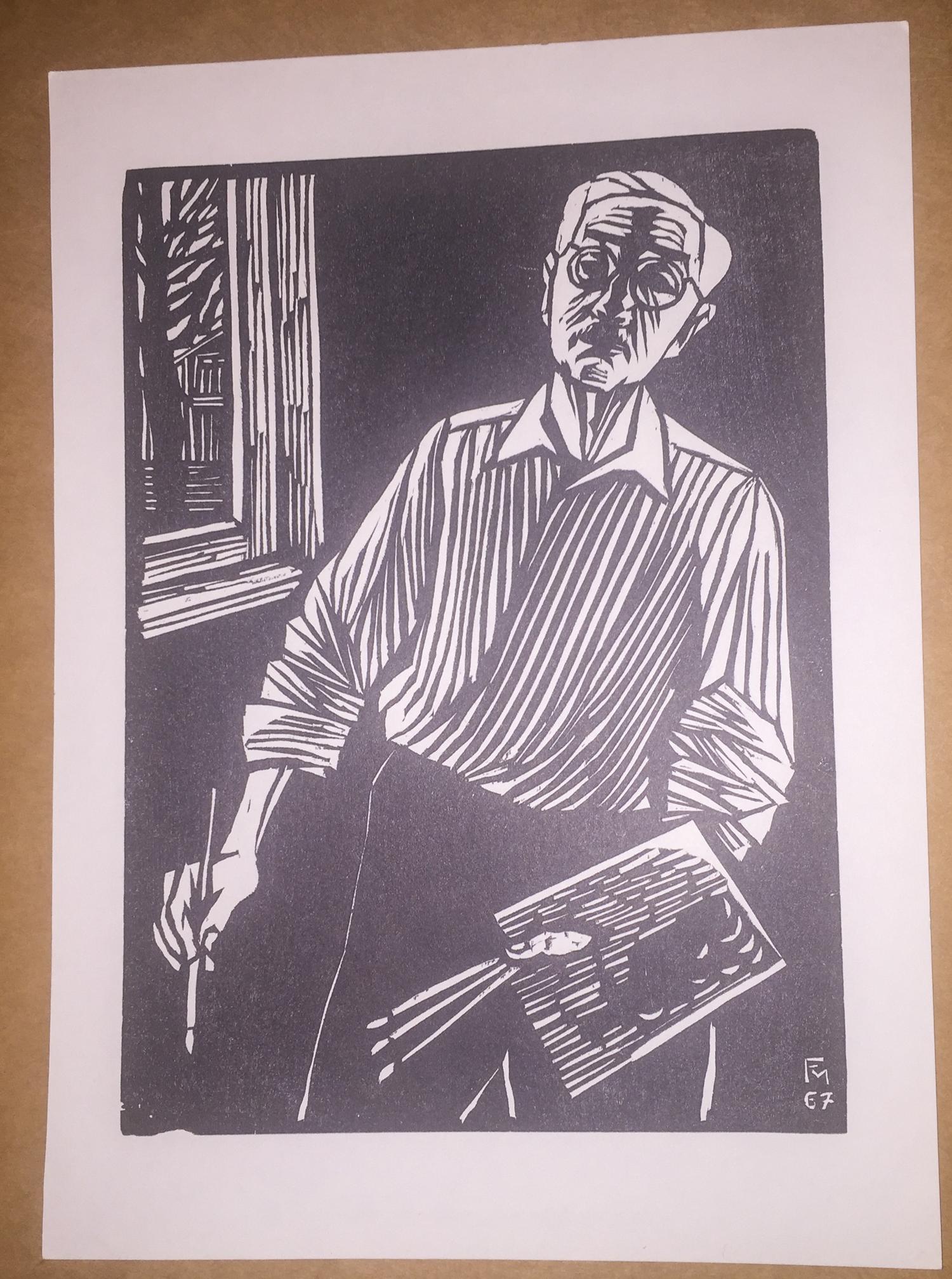 Conrad Felixmuller, (German, 1897-1977), Self-Portrait, 1967