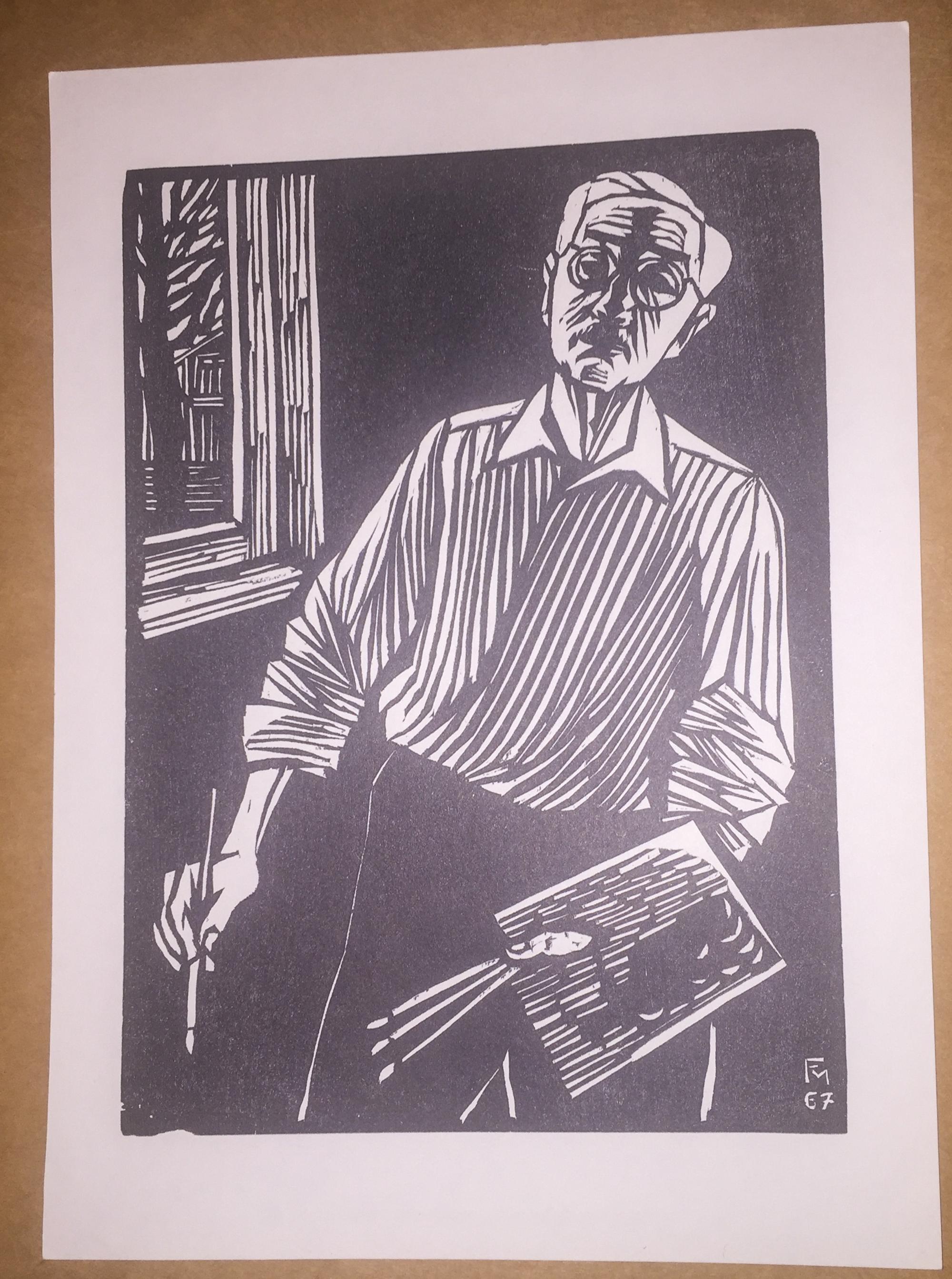 Conrad Felixmuller, (German, 1897-1977), Self-Portrait, 1967