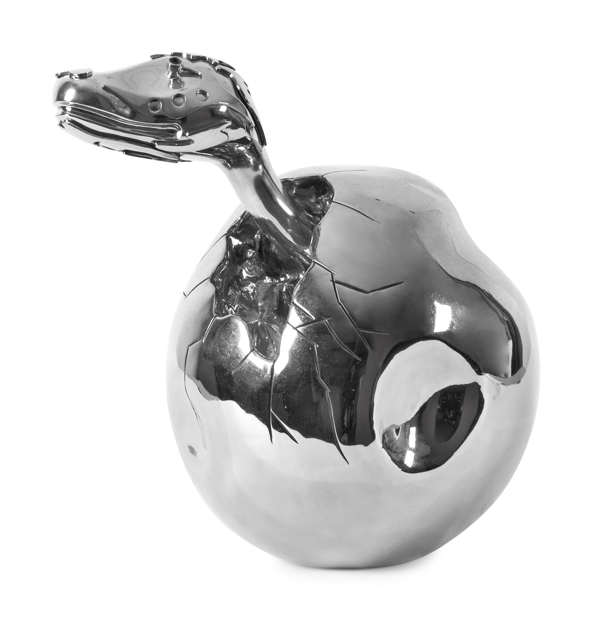 Dragon Egg, 2013 together with a graphite on paper study for the sculpture