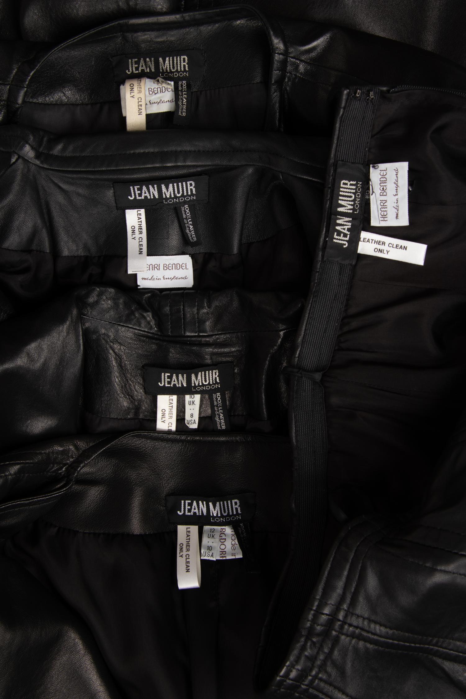 Nine Jean Muir Leather Outerwear Pieces, 1980s