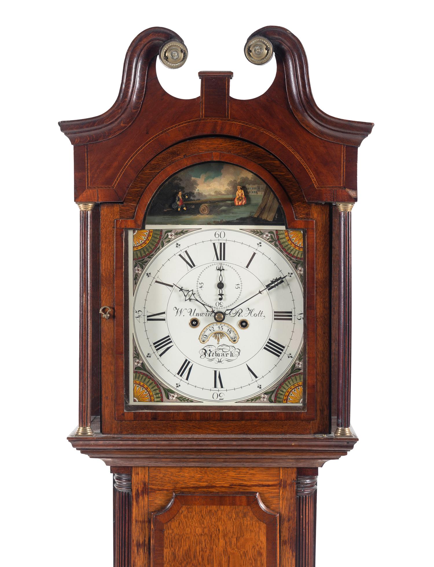 A George III Oak and Walnut Longcase Clock
