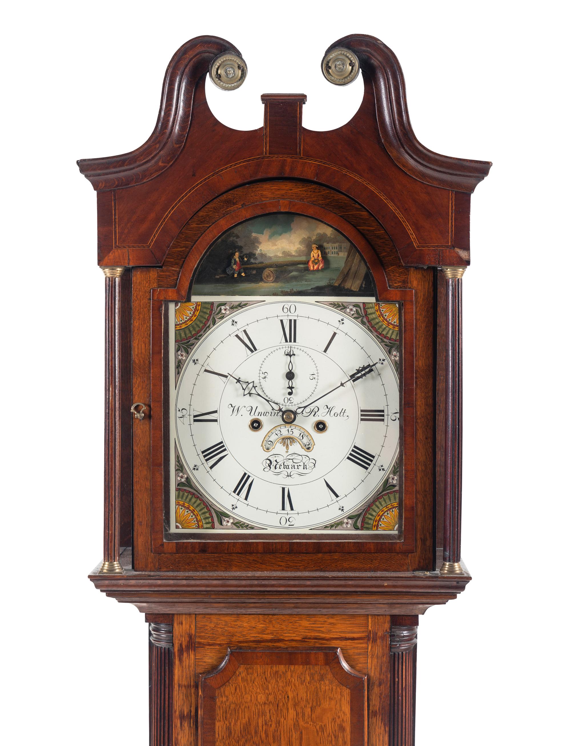 A George III Oak and Walnut Longcase Clock