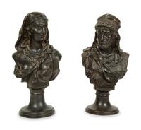 A Pair of Continental Cast Metal Busts — LATE 19TH/EARLY 20TH CENTURY