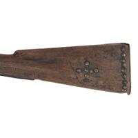 Native American Tacked & Decorated Percussion Trade Gun by Hollis & Sons