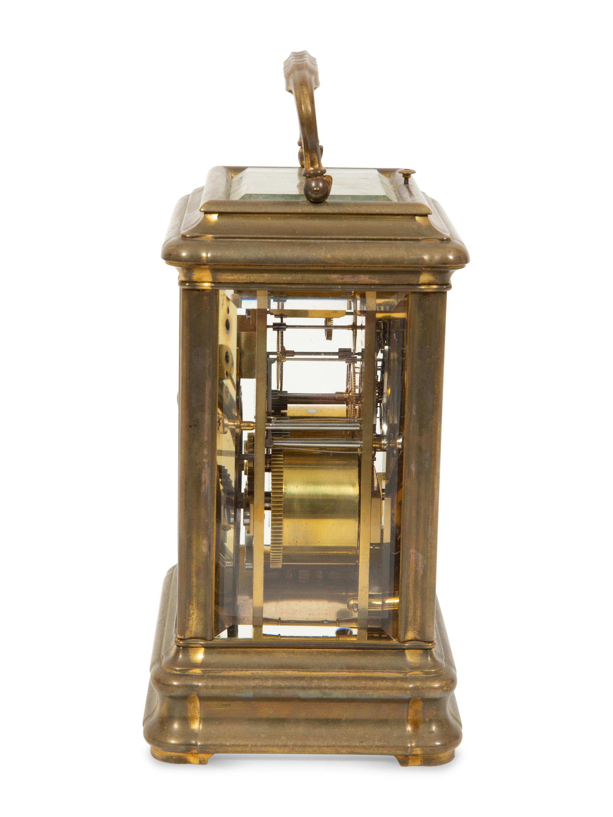 A Rare 'Giant' Gorge-Cased Brass Carriage Clock