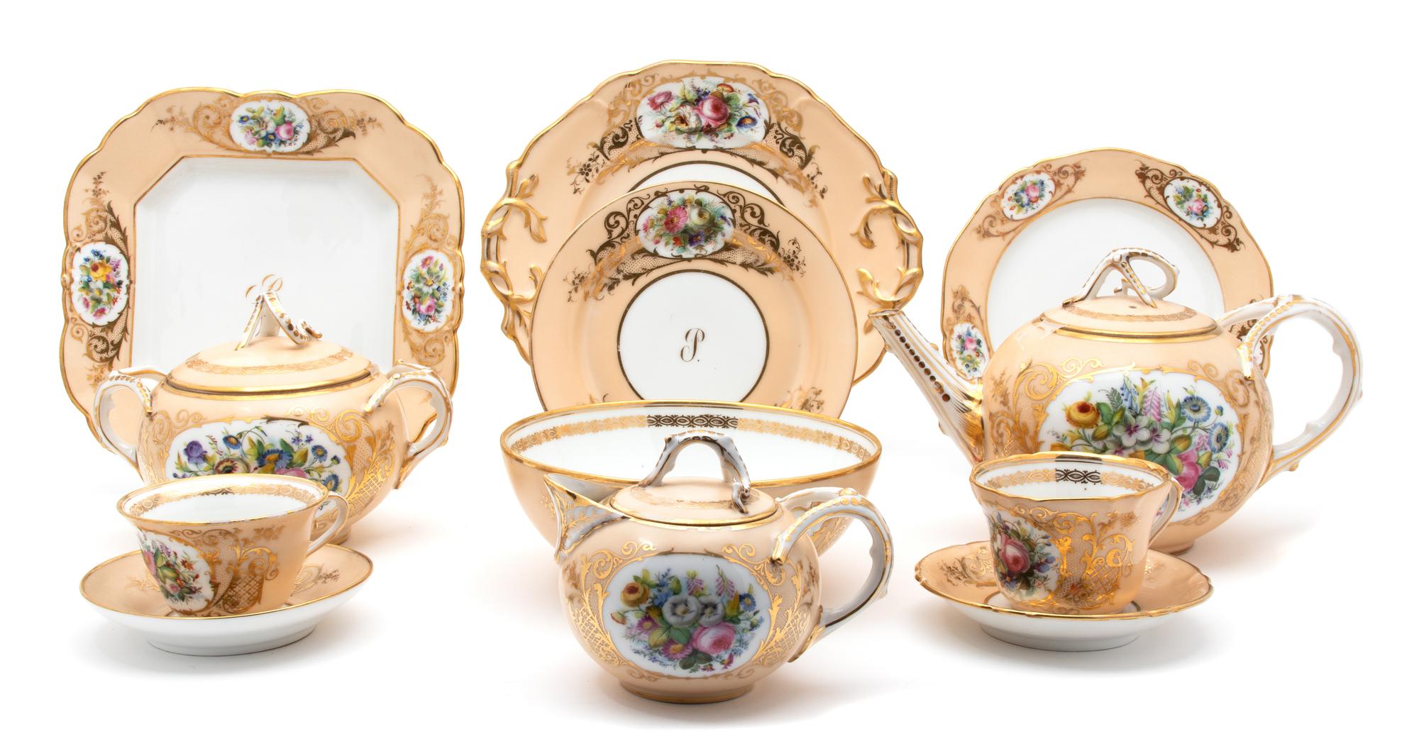 An English Porcelain Part Dessert Service