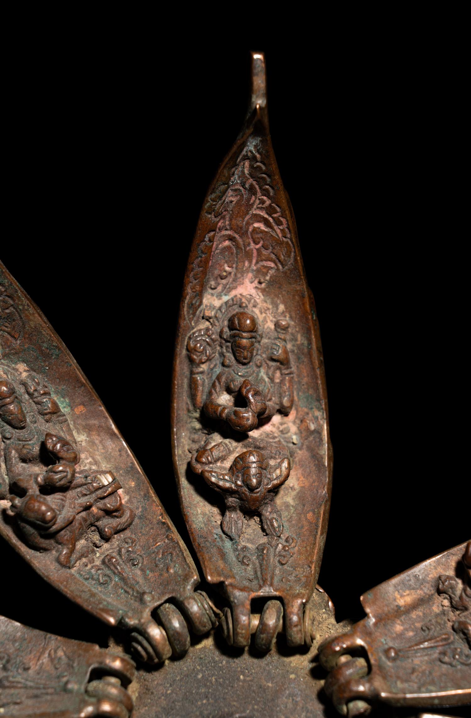 A Rare Nepalese Copper Lotus Mandala