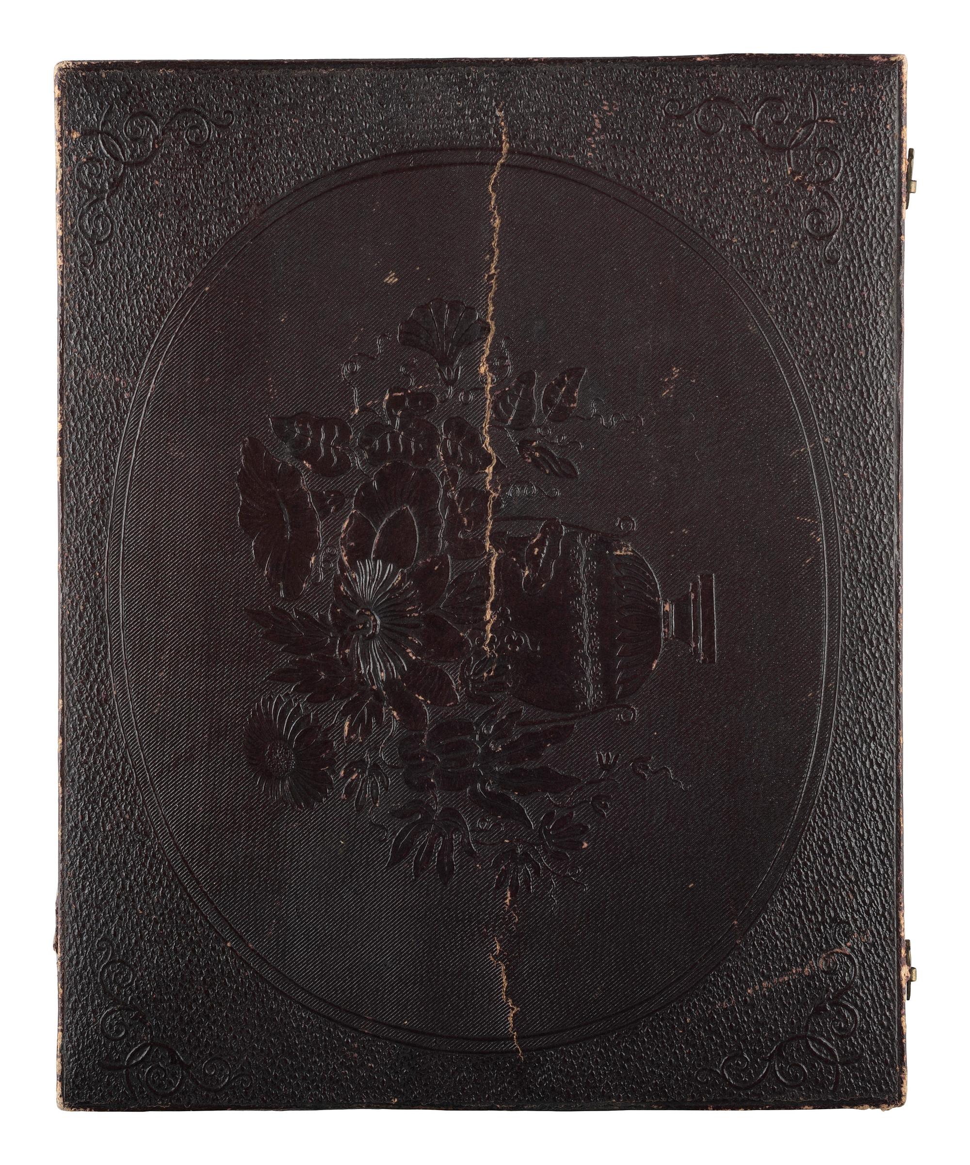 [EARLY PHOTOGRAPHY]. Half plate daguerreotype of a three-year-old girl and her toy dog.