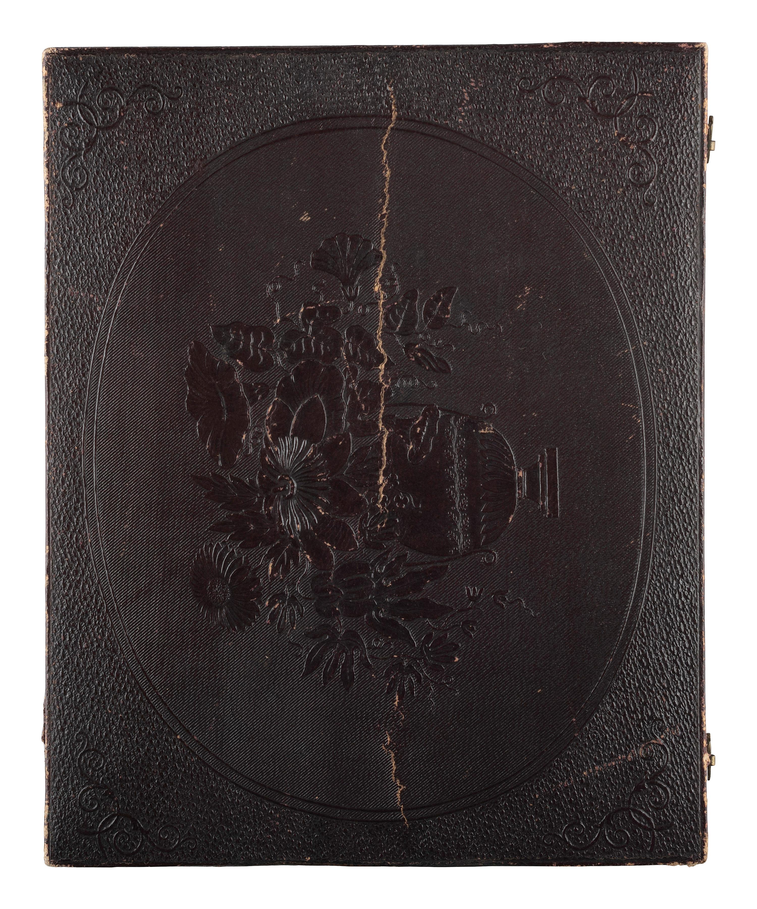 [EARLY PHOTOGRAPHY]. Half plate daguerreotype of a three-year-old girl and her toy dog.