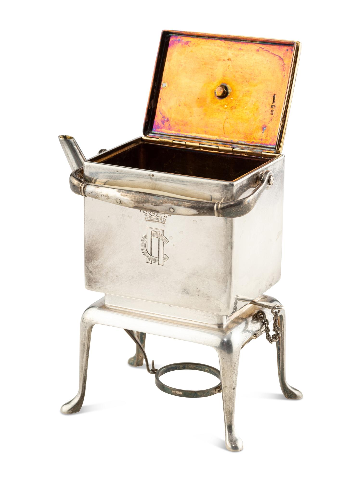 A Russian Silver Teapot on Stand