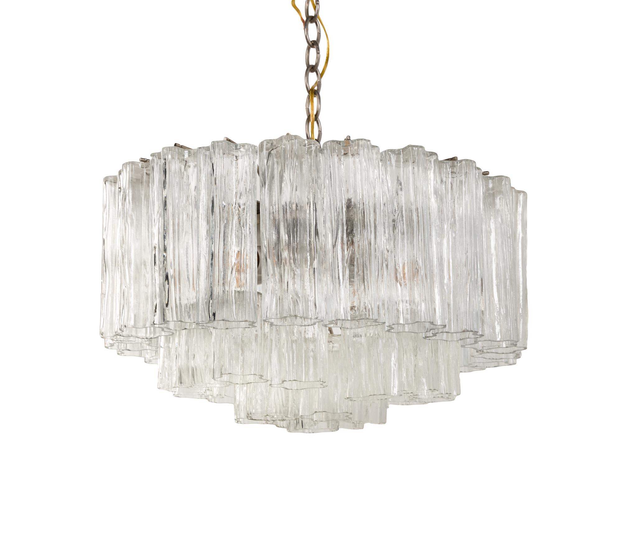 A Murano Tronci Glass Chandelier