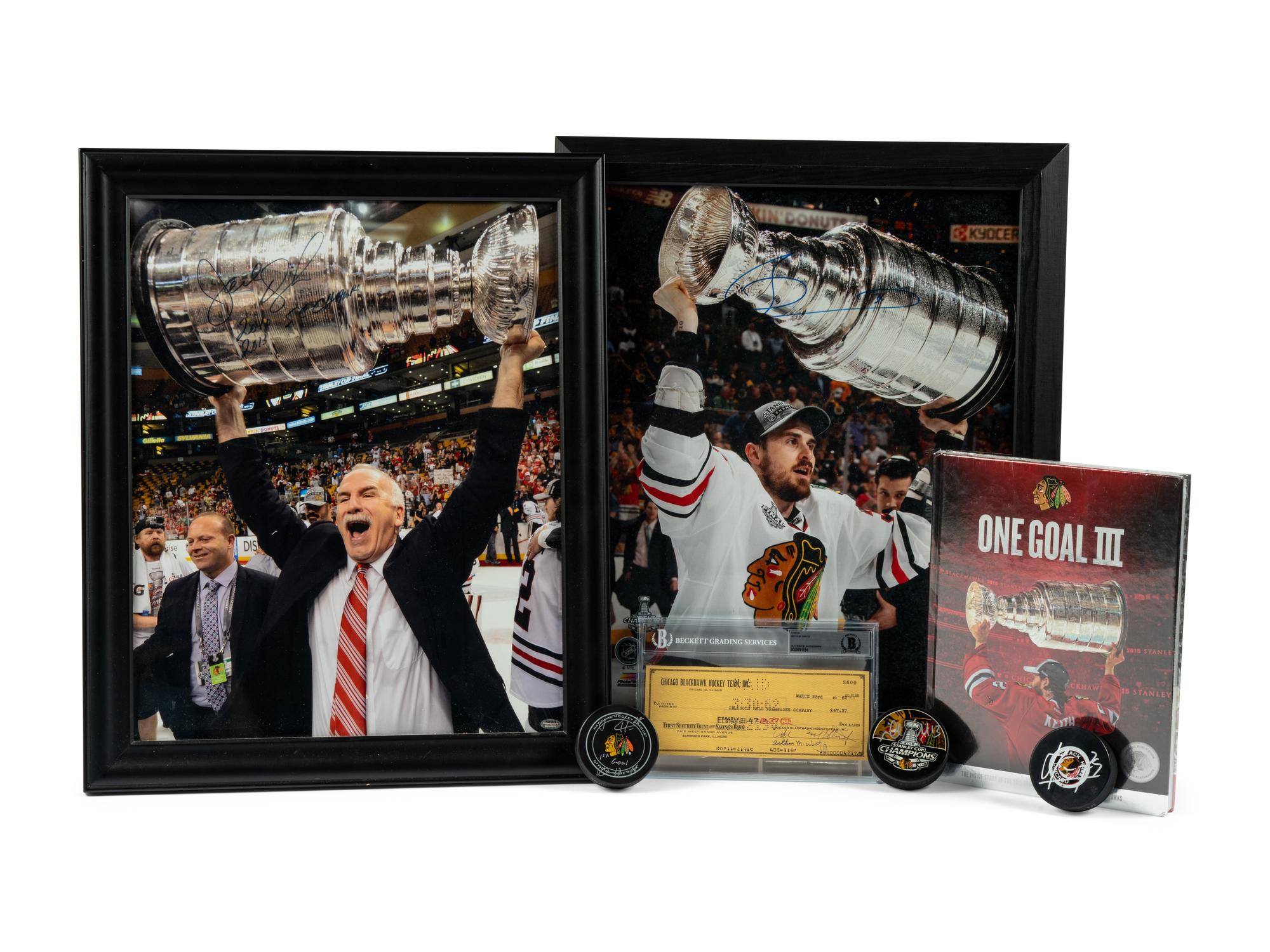 A Large Group of Chicago Blackhawks Signed Autograph Memorabilia Including a Bill Wirtz Check