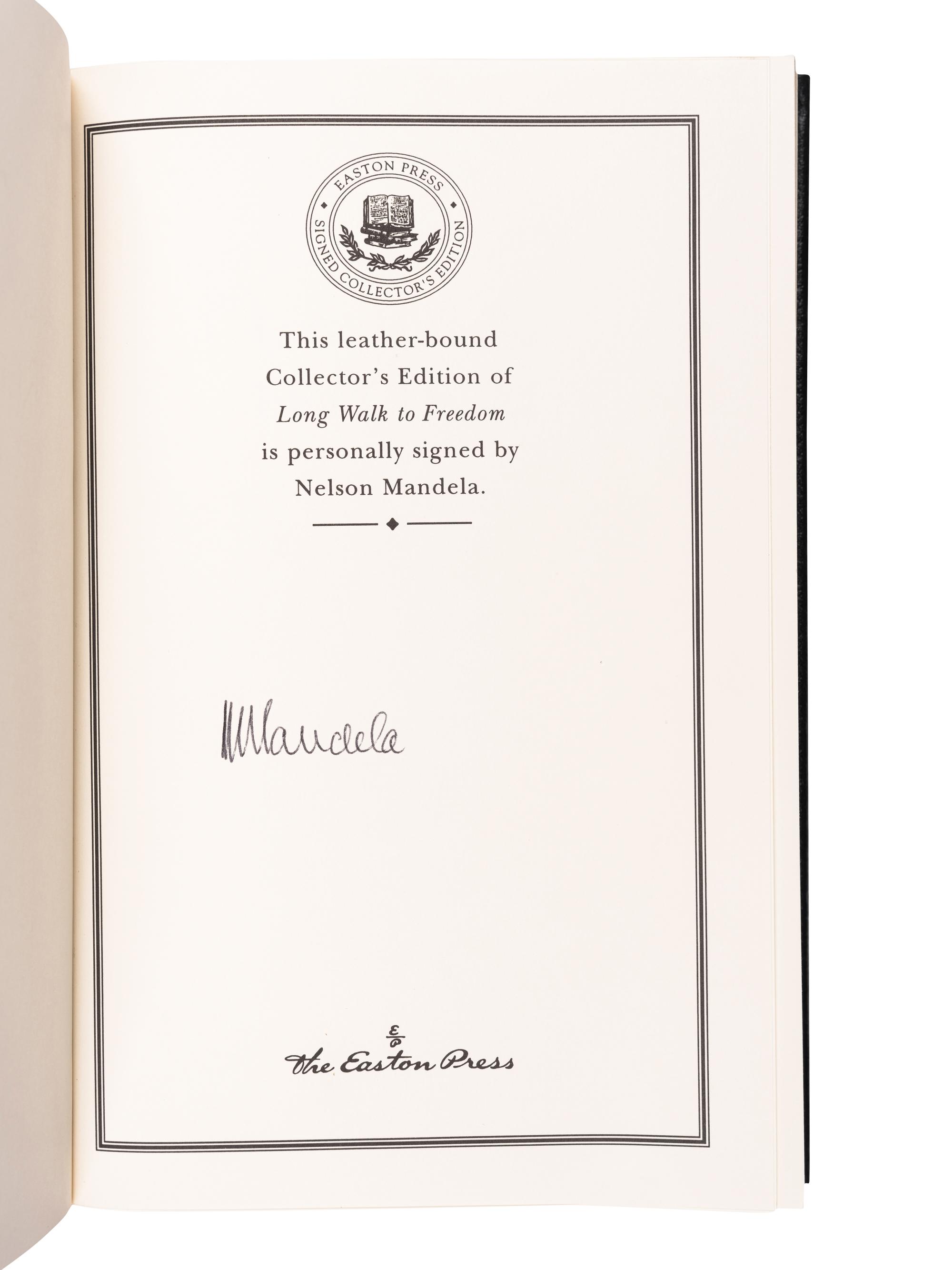 MANDELA, Nelson (1918-2013). Long Walk to Freedom. Norwalk, CT: The Easton Press, 2000.