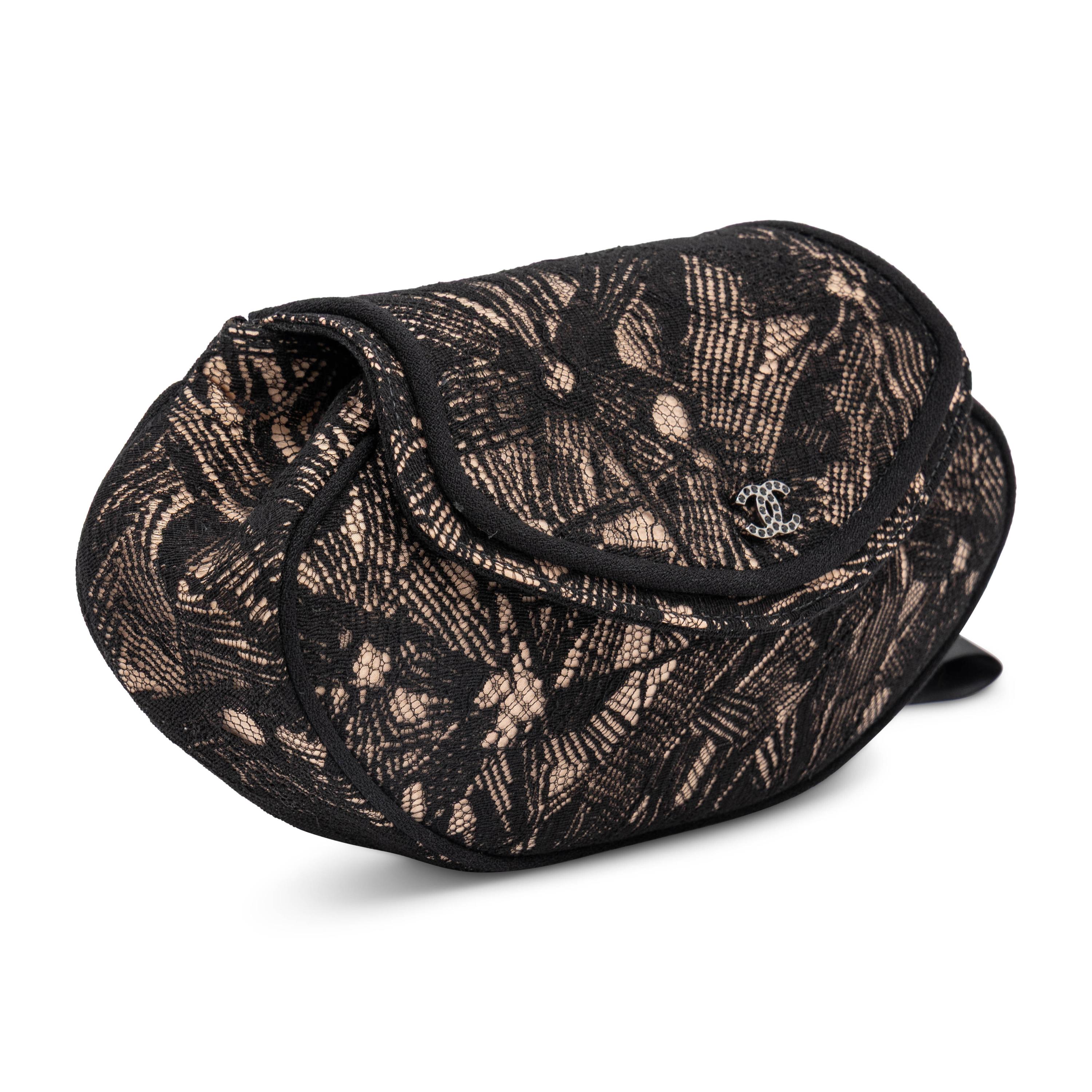 Chanel, Black Lace & Ribbon Evening Clutch