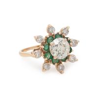 DIAMOND AND EMERALD RING