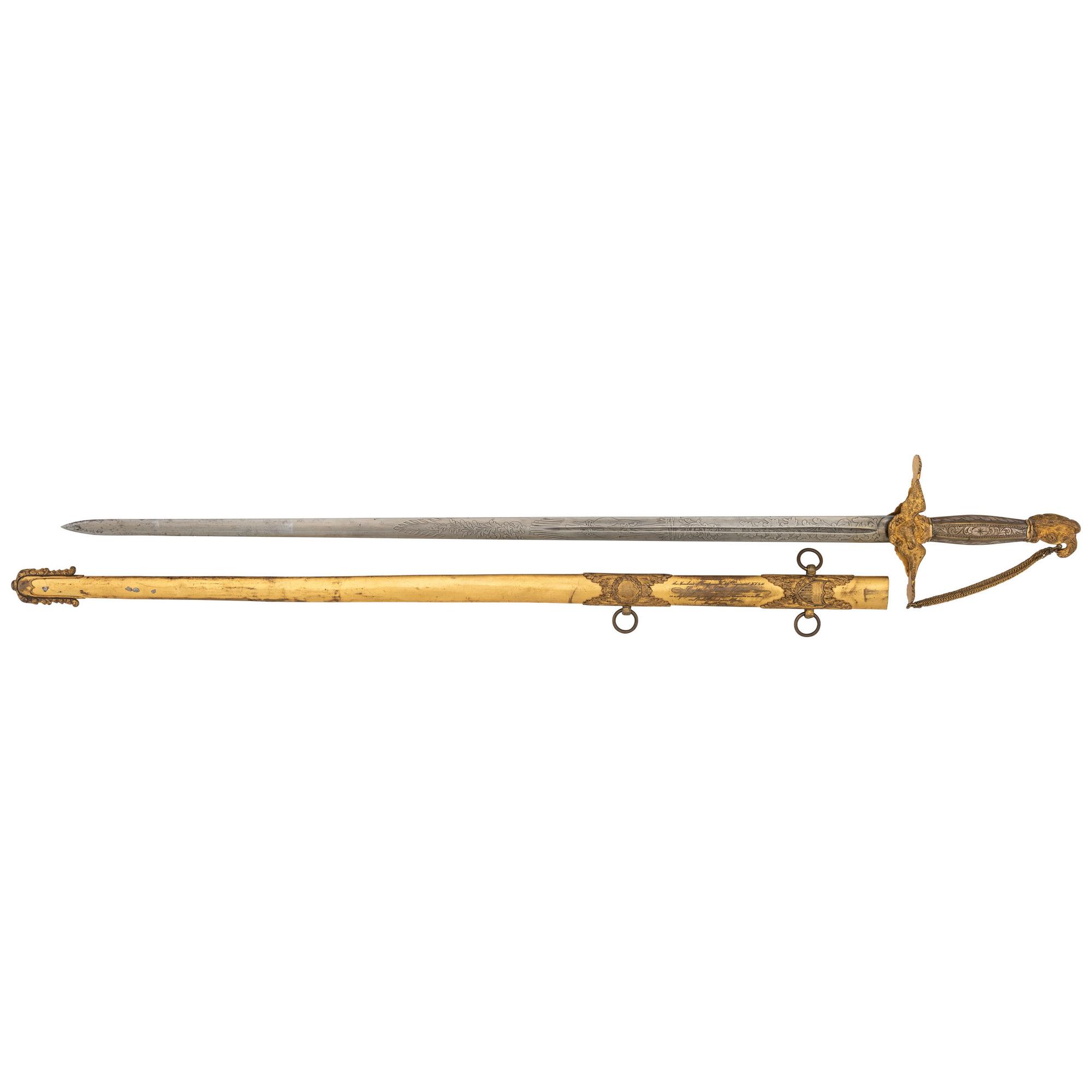 Ames Silver Gripped Gilt Eagle Pommel Presentation Sword to James Huston of the 69th NYSM - KIA at Gettysburg with the 82nd NY Infantry