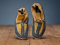 Plains Infant's Beaded Hide Moccasins