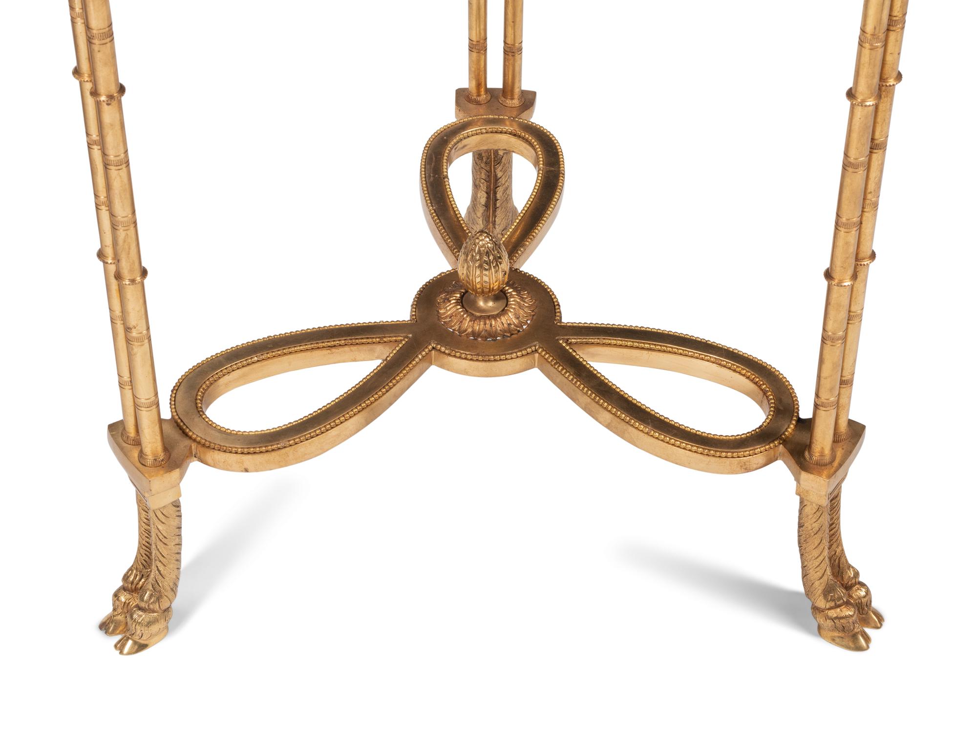 A Pair of Gilt Bronze and Pietra Dura Side Tables