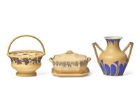 A Group of Four Wedgwood Caneware Table Articles