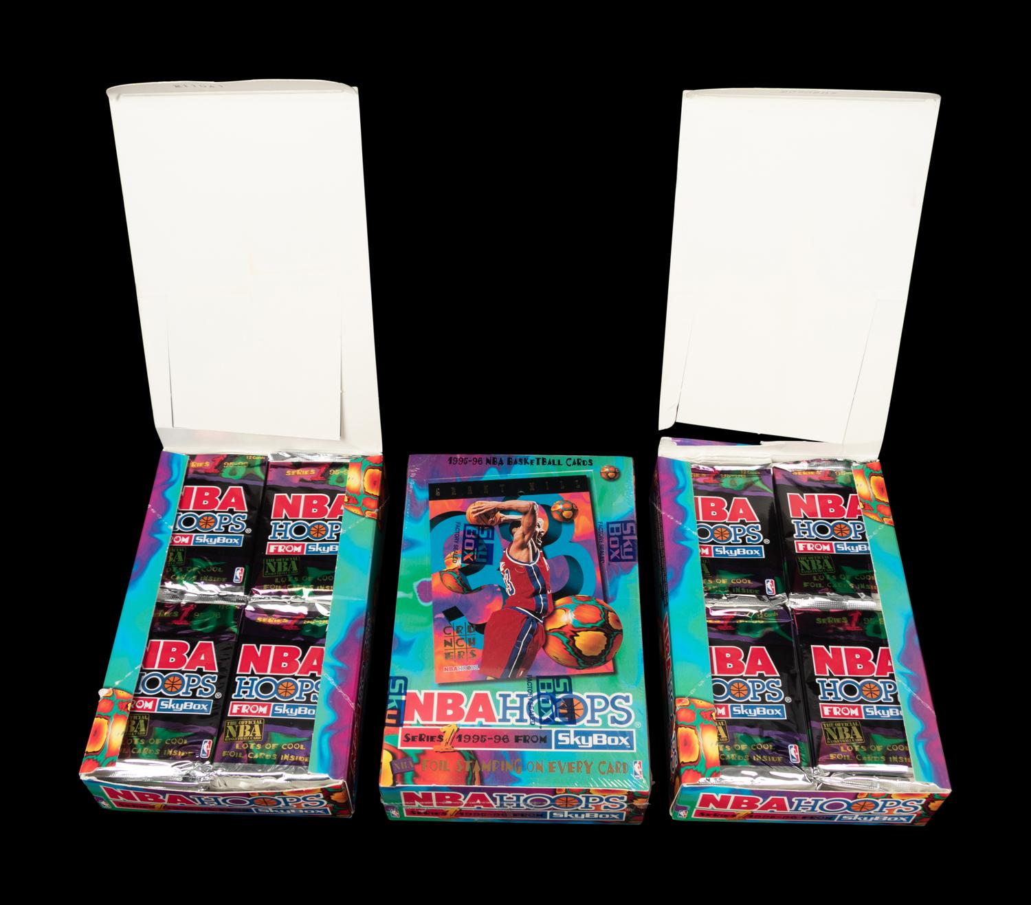A Group of Three Retail Boxes of 1995-96 NBA Hoops Series One Basketball Cards