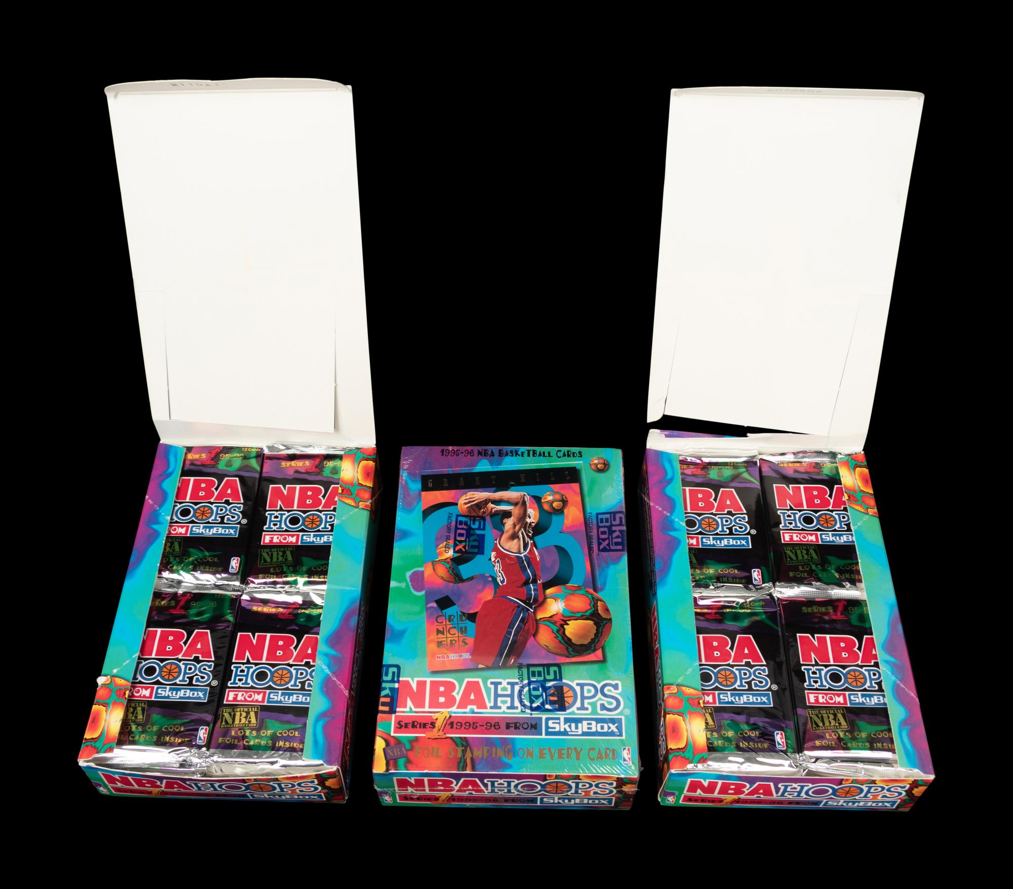 A Group of Three Retail Boxes of 1995-96 NBA Hoops Series One Basketball Cards