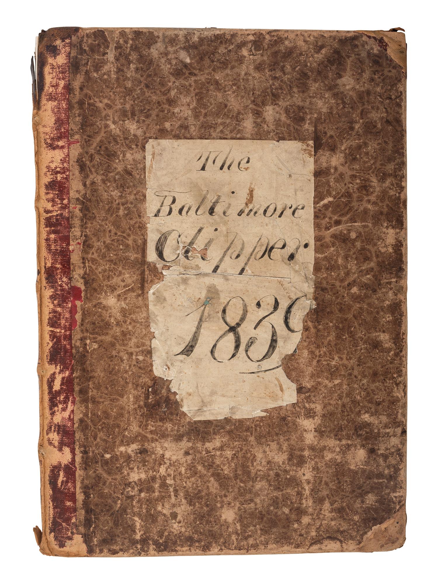 [NEWSPAPERS -- BALTIMORE]. The Baltimore Clipper. Bound volume, 122 issues, October 1839-March 1840.