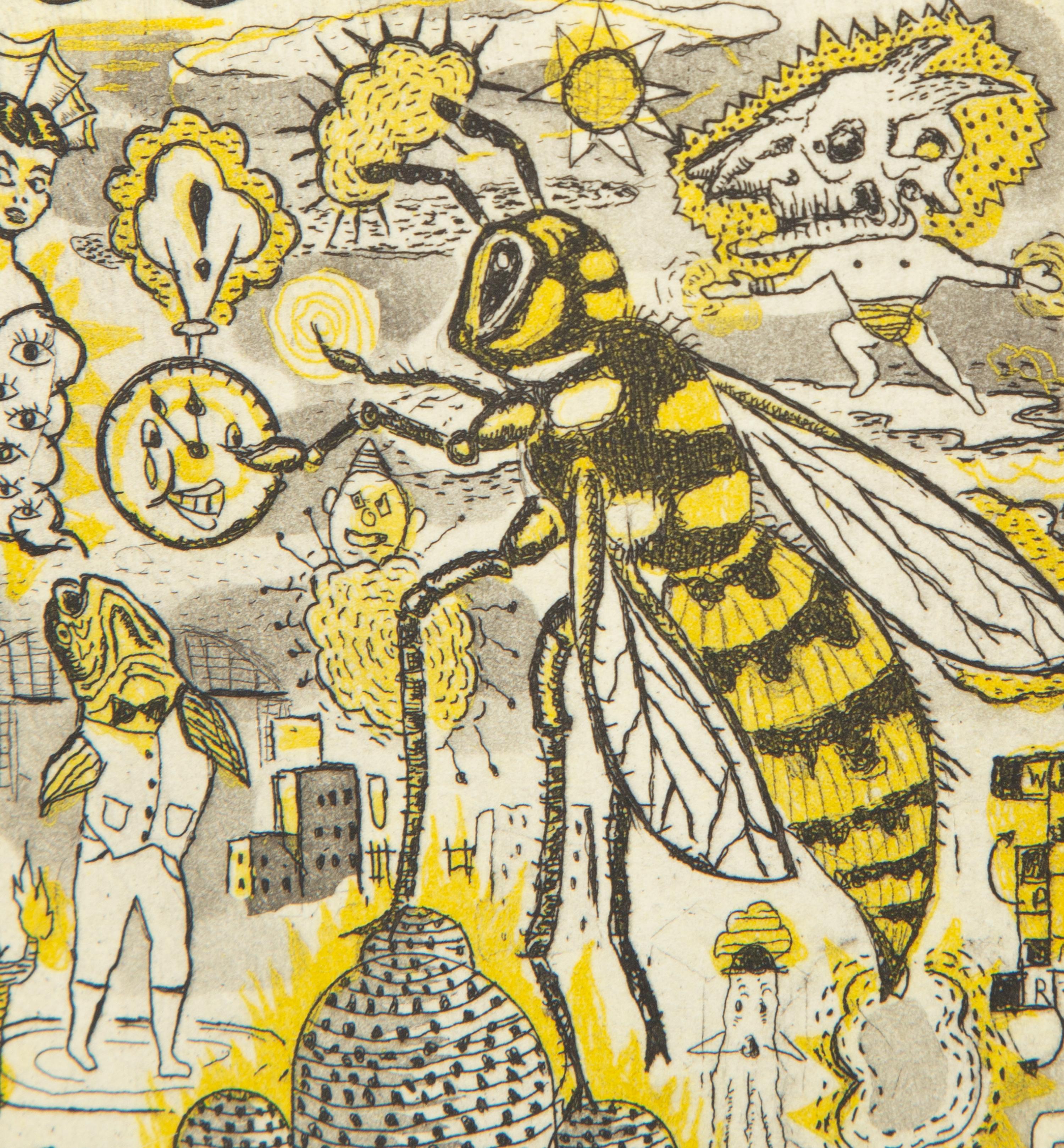 A Group of Four Prints ( Atomic Ant; Transformation of the (June Whore), 95; Wasp at Twilight, 97; and Cicada Making Rain, 96)