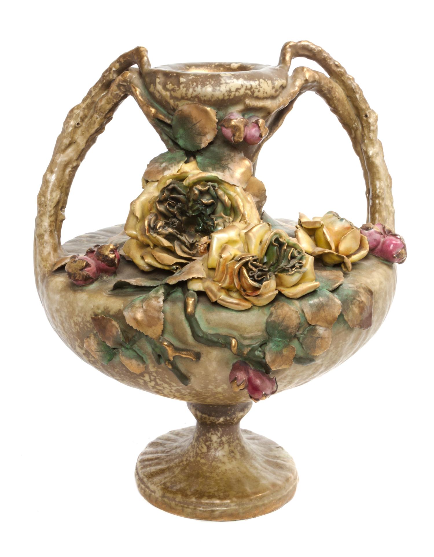 An Amphora Pottery Vase Height 15 1/2 inches.