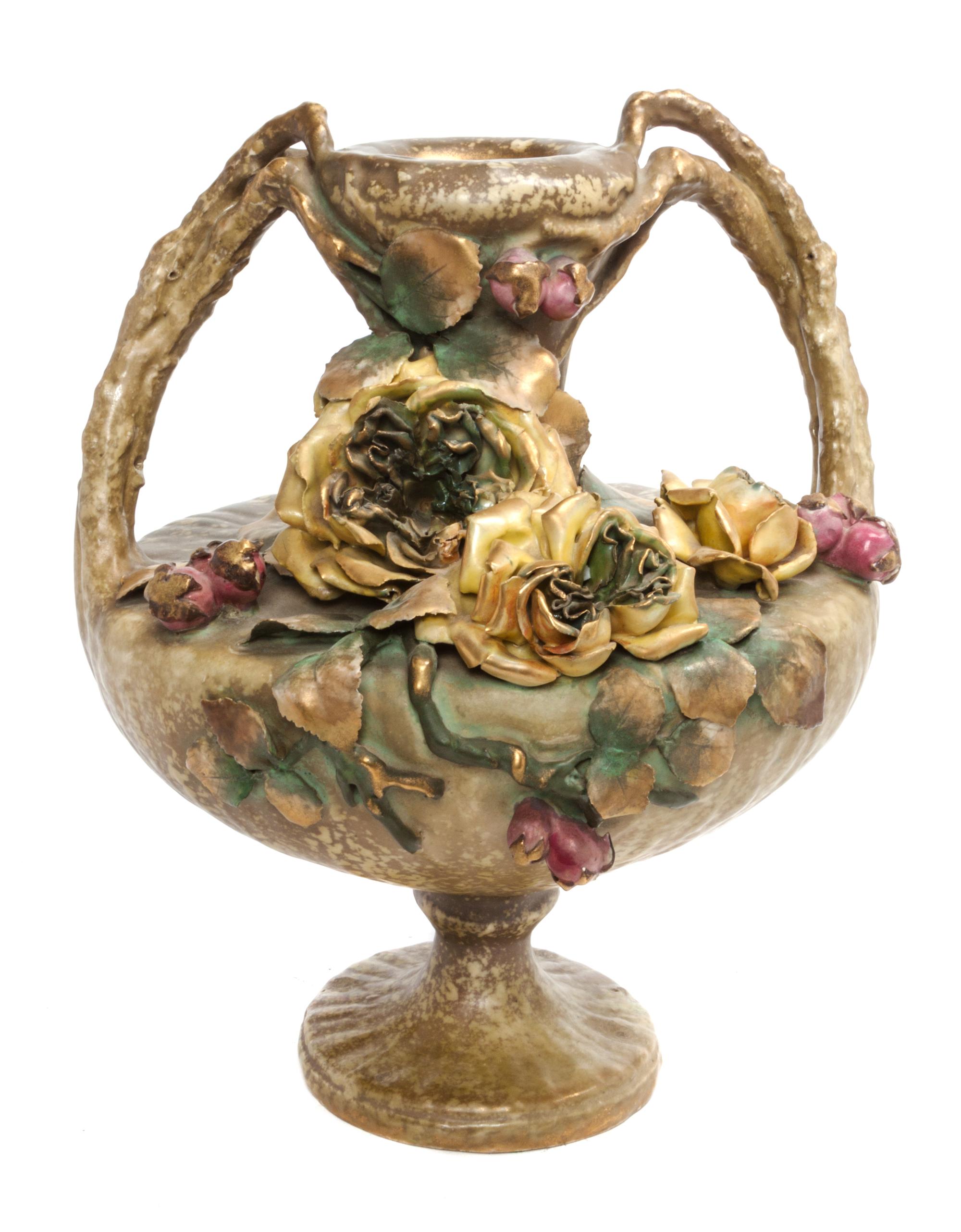 An Amphora Pottery Vase Height 15 1/2 inches.