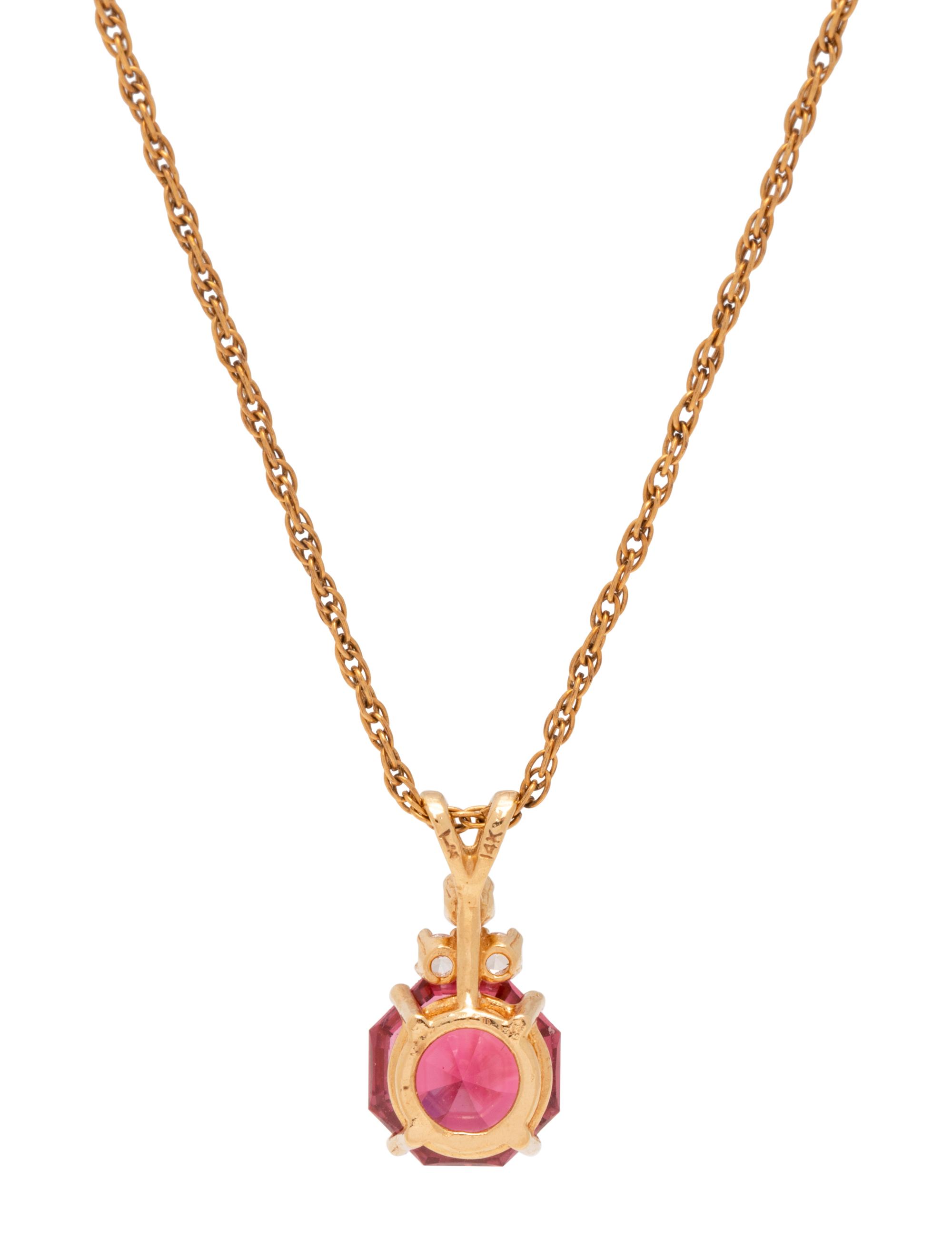 PINK TOURMALINE AND DIAMOND PENDANT