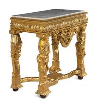 An Italian Giltwood Marble-Top Console Table