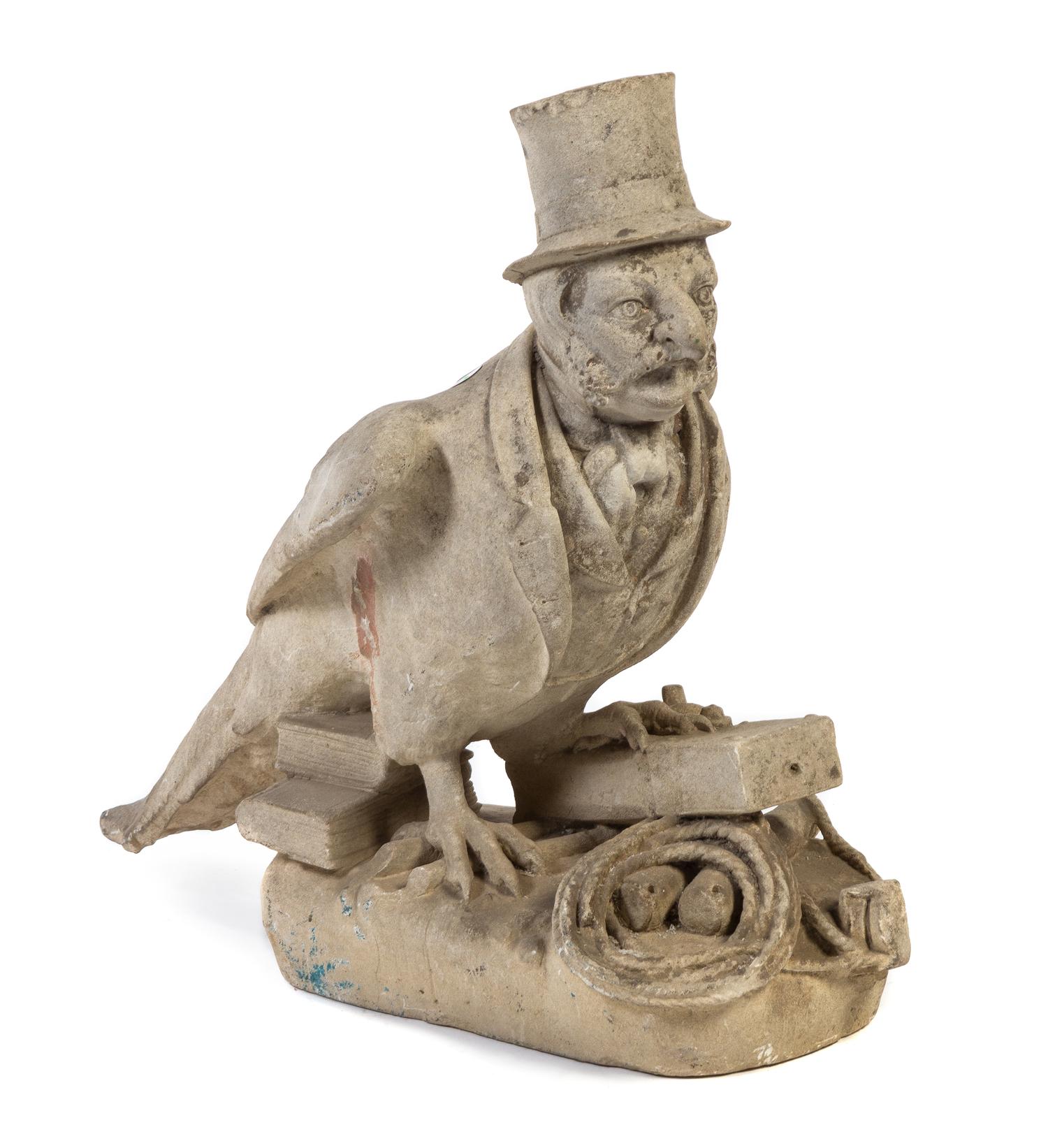A Carved Stone Figure Height 25 3/4 inches. — EARLY 20TH CENTURY